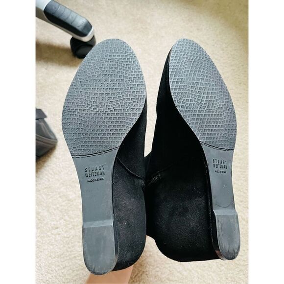 STUART WEITZMAN black Sidetrack suede wedge ANKLE BOOTS sz 8.5 - Picture 8 of 9